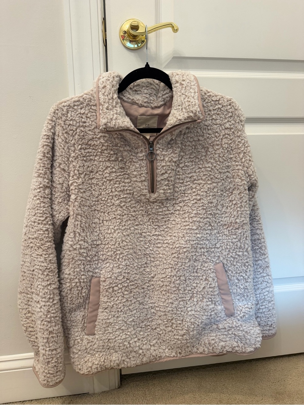 Thread & Supply Plush Sherpa Jacket in Taupe and Cream